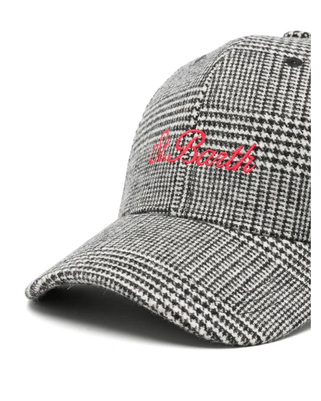 Mc2 Saint Barth Gray Check-Pattern Baseball Cap for men