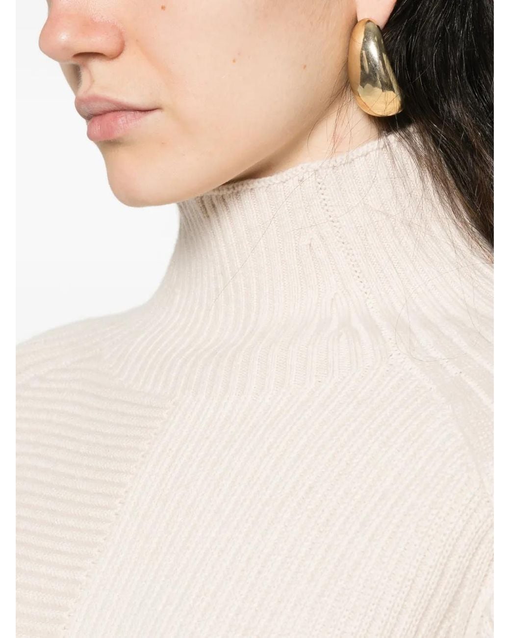 Bompard White Ottoman Ribbed Sweater