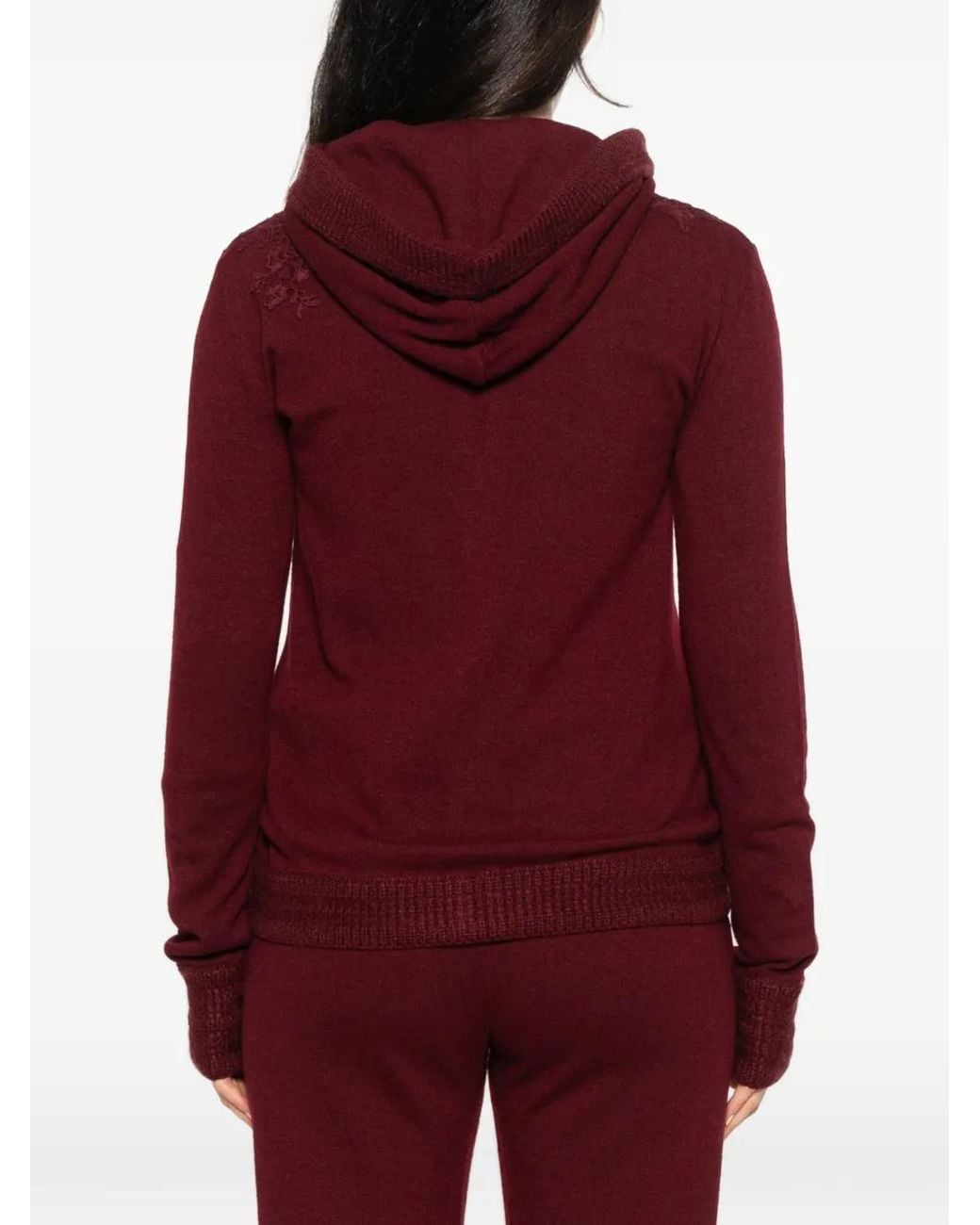 Ermanno Scervino Lace-Embroidered Zip-Up Hoodie