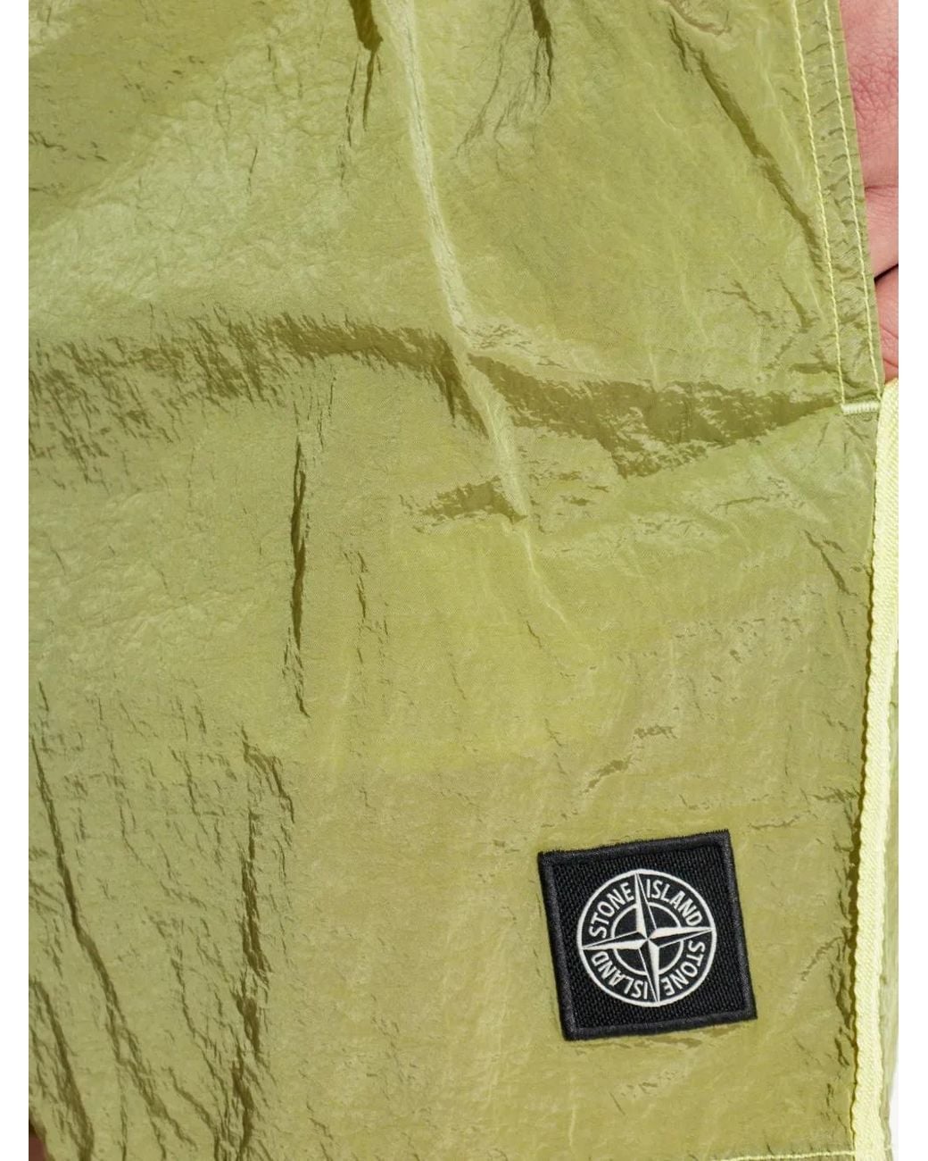 Stone Island Green Adjustable Drawstring Swimsuit for men