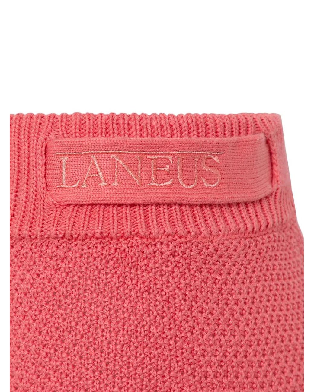 Laneus Red Knitted Knee-Length Shorts