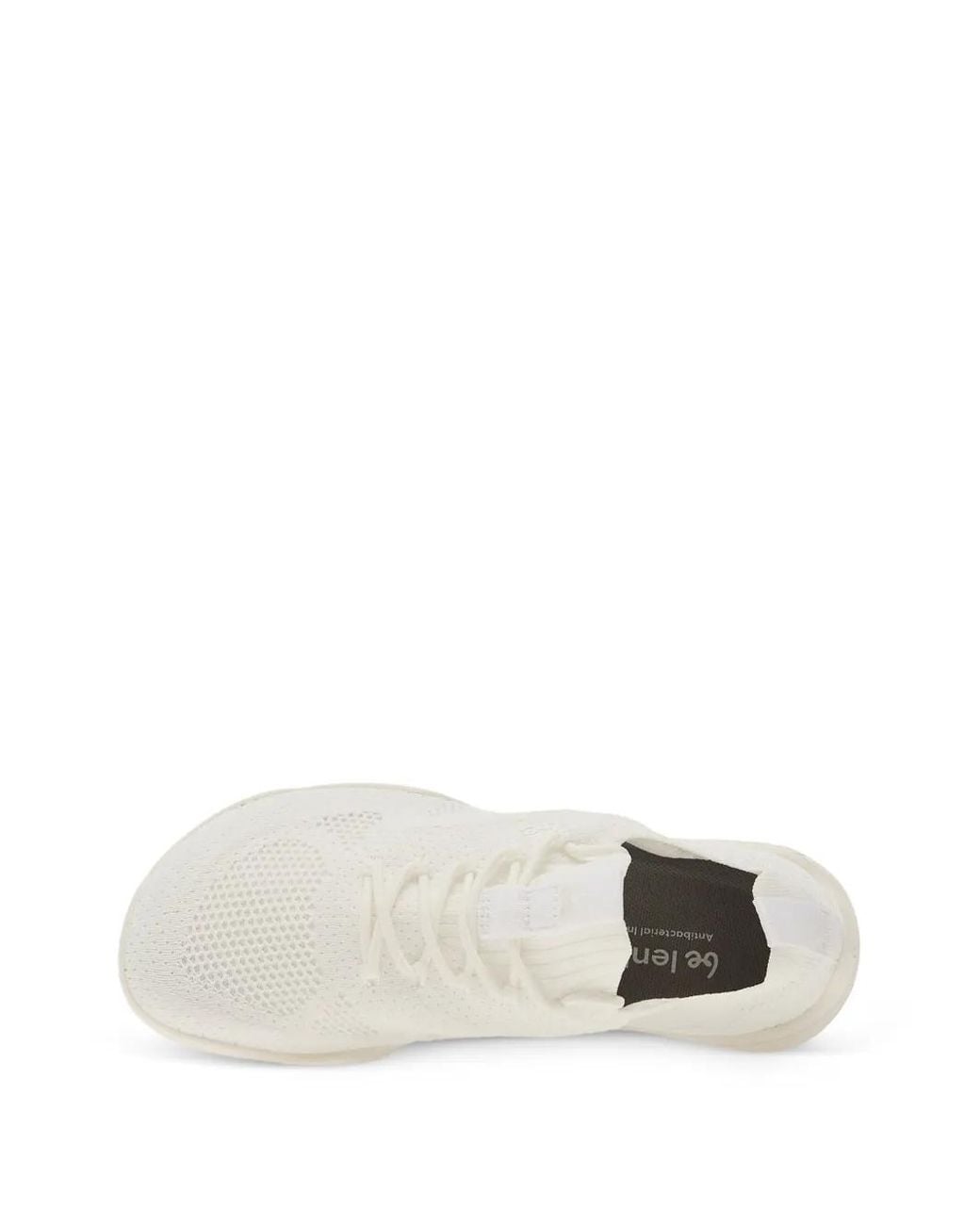 Be Lenka White Velore Lace-Up Knit Sneakers