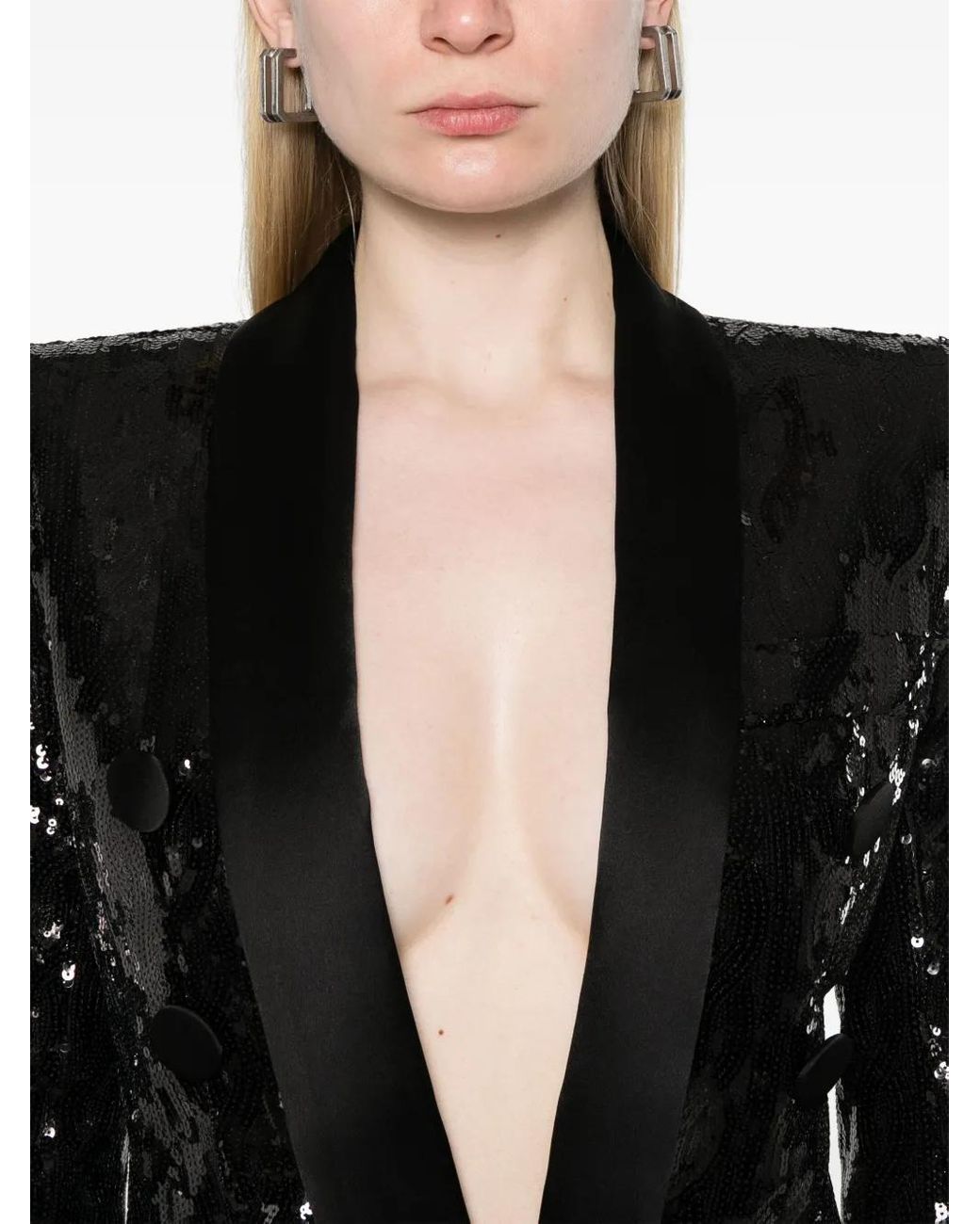Balmain Black Sequinned Blazer