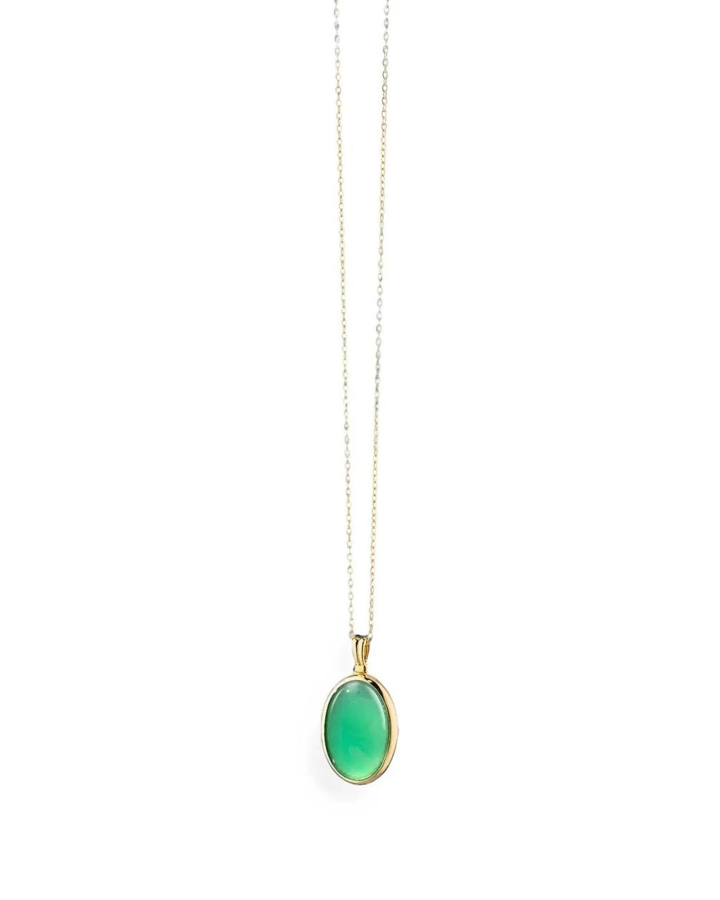 Monica Rich Kosann White Collier Amelia Serti D'Agate Verte