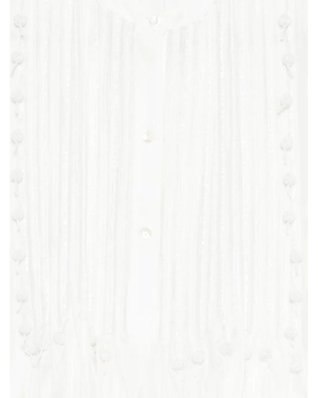 P.A.R.O.S.H. White Sadio Button-Embellished Blouse