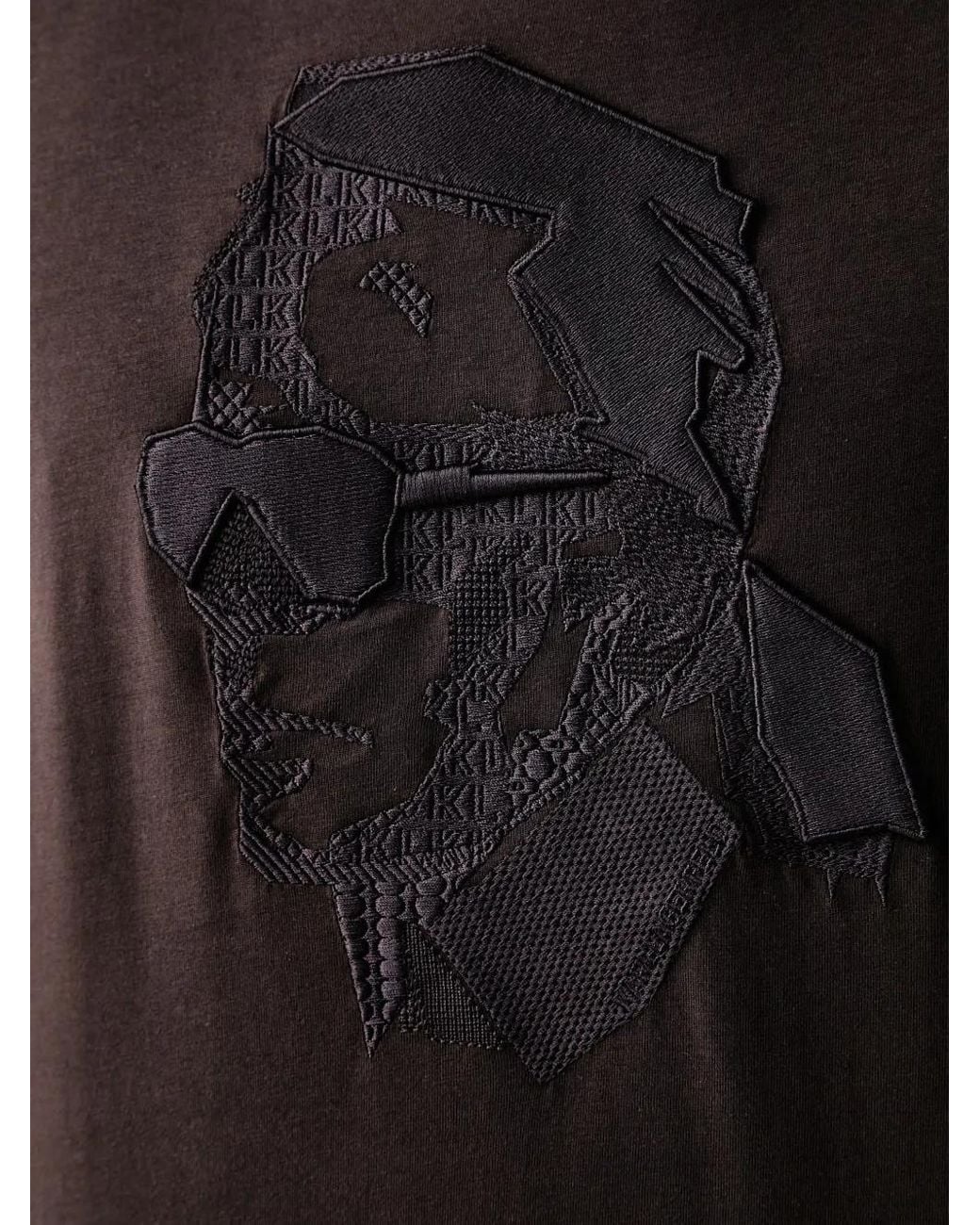 Karl Lagerfeld Black Ikonik-Patch T-Shirt for men