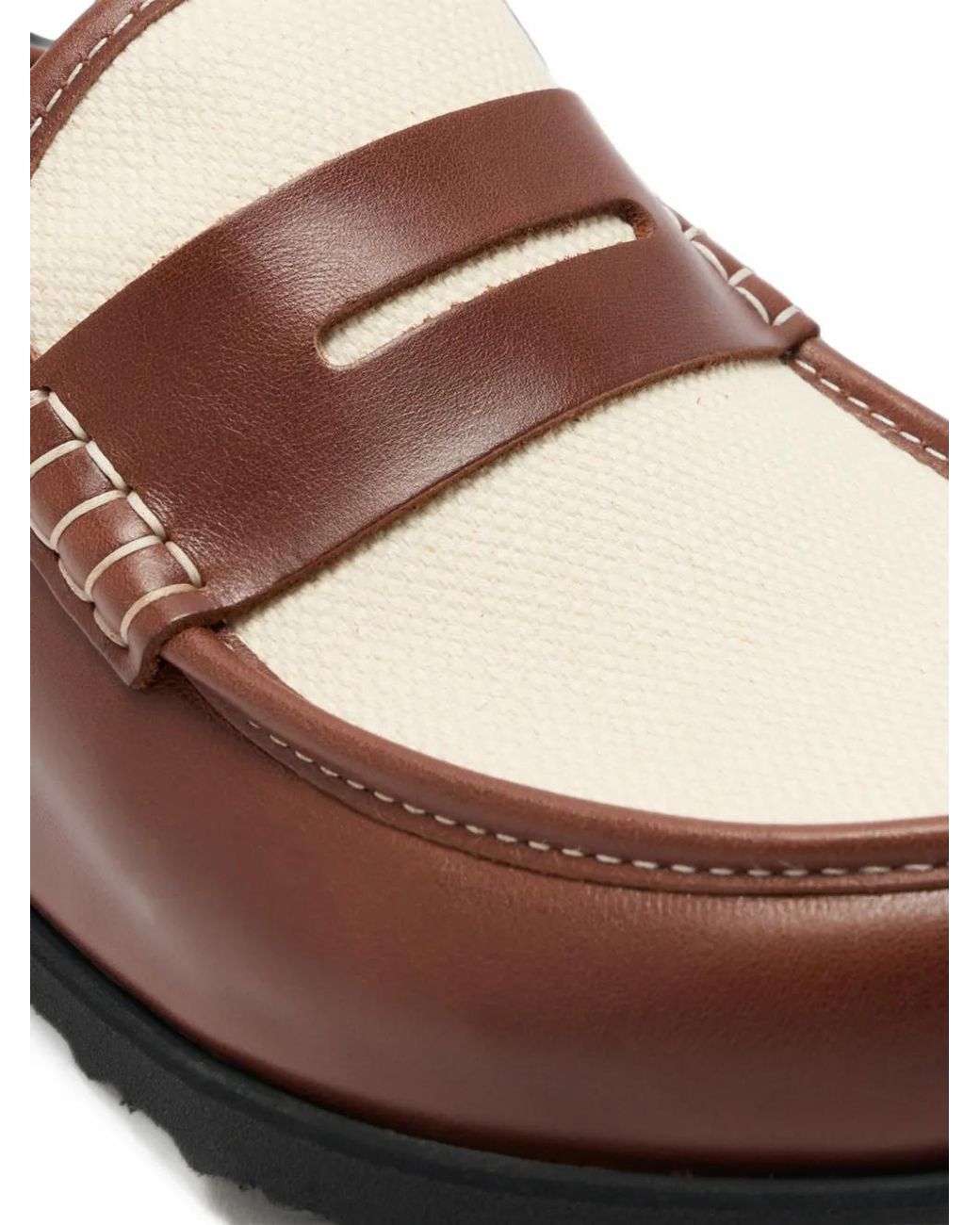 Birkenstock Brown Naples Canvas Leather-Trim Loafer for men