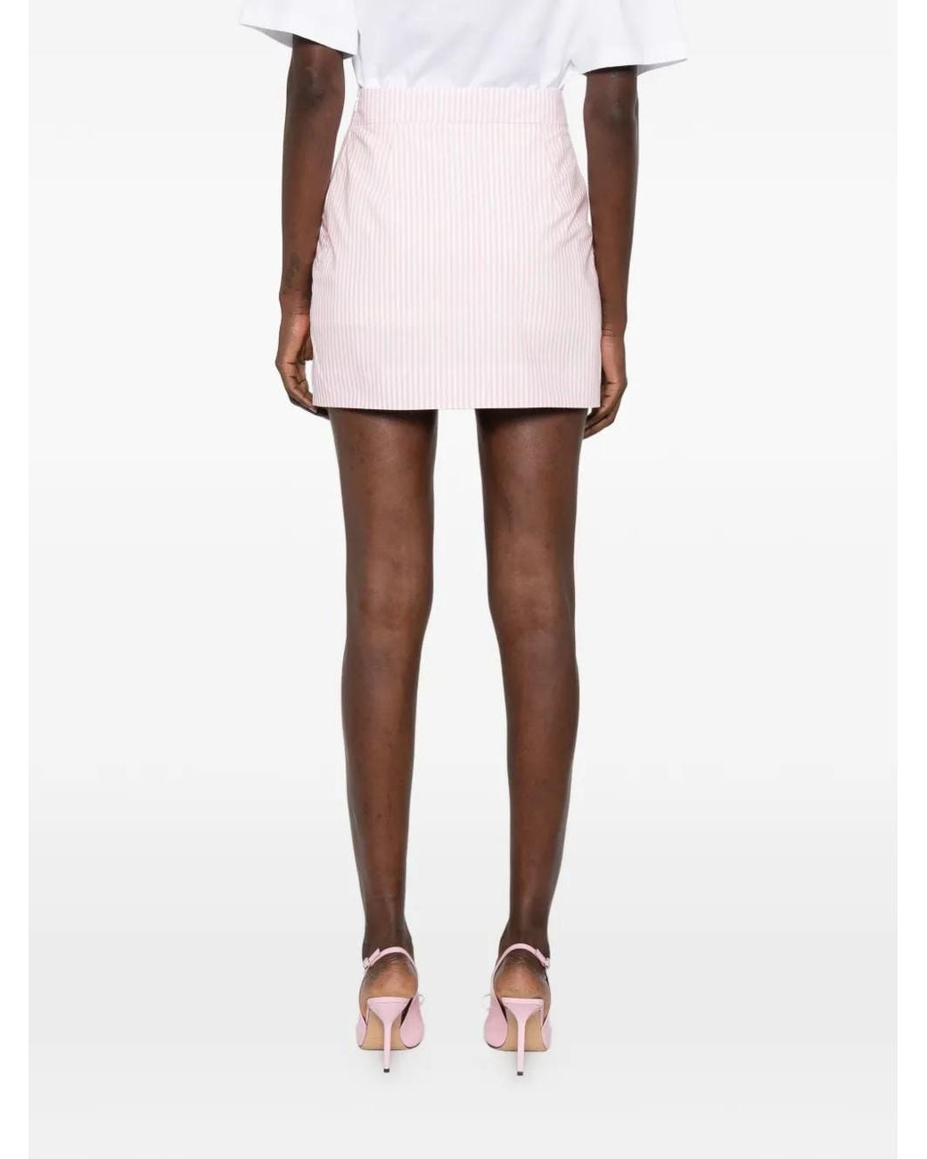 ROWEN ROSE Pink Striped Mini Skirt