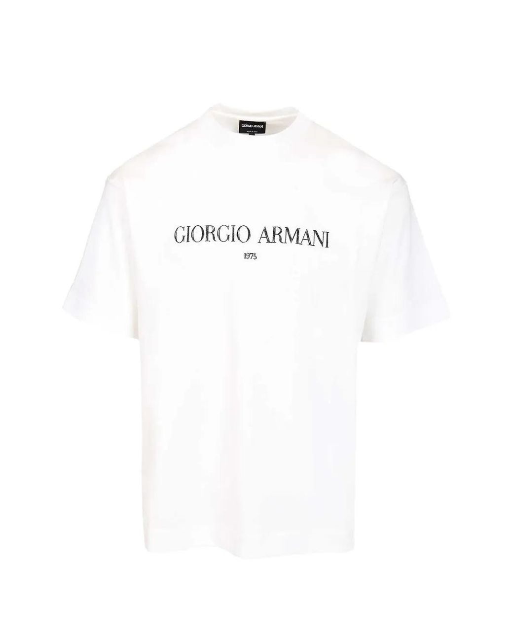 Giorgio Armani White Logo-Print T-Shirt for men