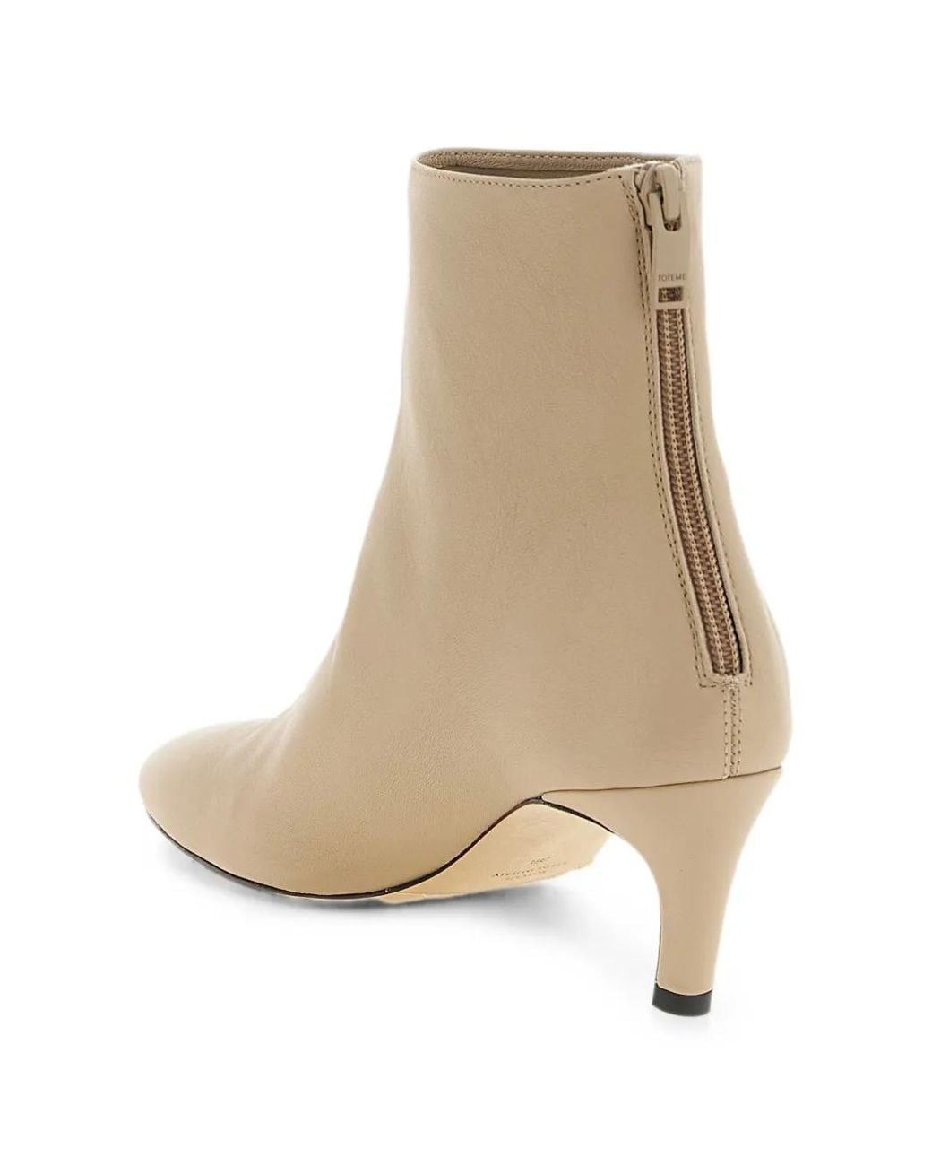 Totême  Natural Almond-Toe Nappa Ankle Boots