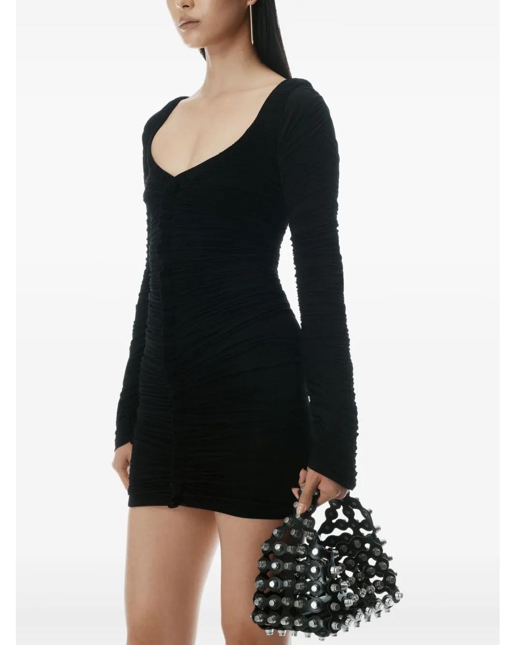 Alexander Wang Ruched Mini Dress in Black | Lyst UK