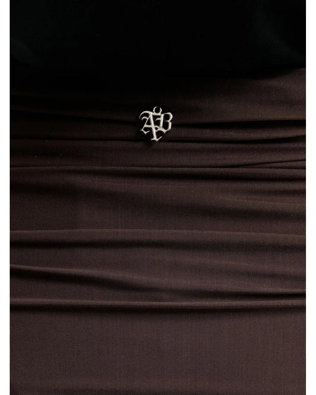 Aniye By Brown Scandal Ruched Semi-Sheer Midi Skirt