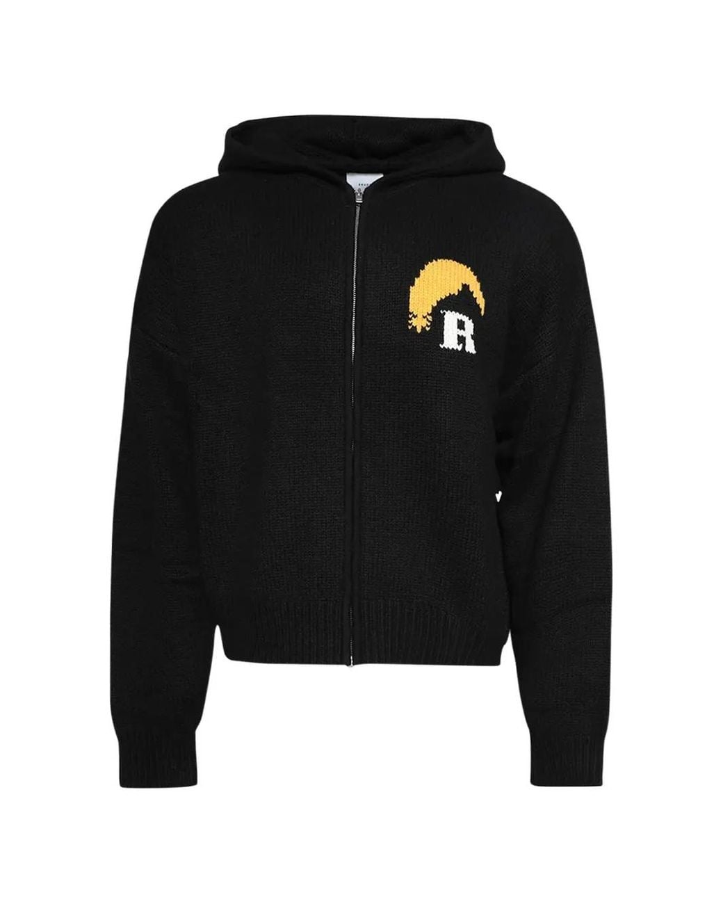 Rhude Black Moonlight Zip Hoodie for men