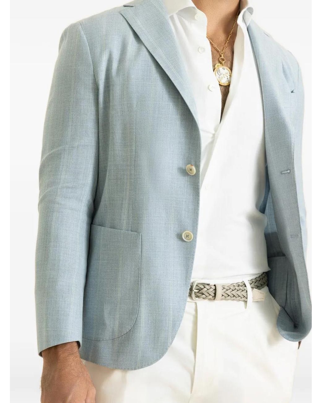 Eleventy Blue Single-Breasted Blazer for men