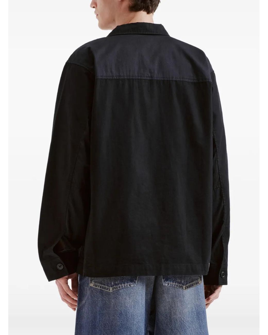 Izzue Black Patch-Pocket Shirt Jacket for men