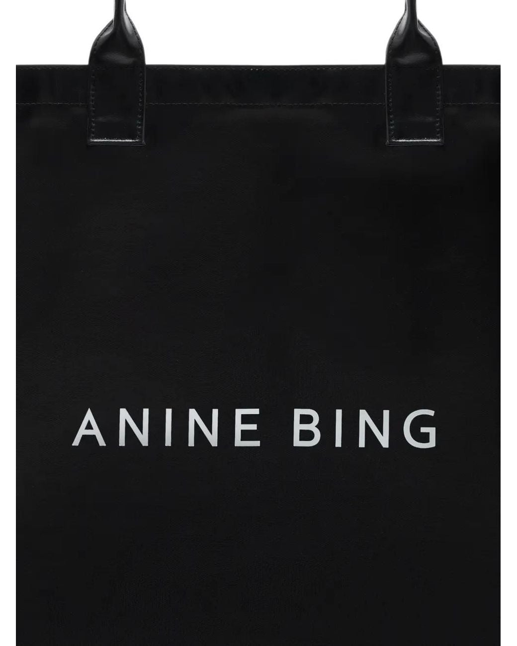 Anine Bing Black Leo Coated Canvas Tote