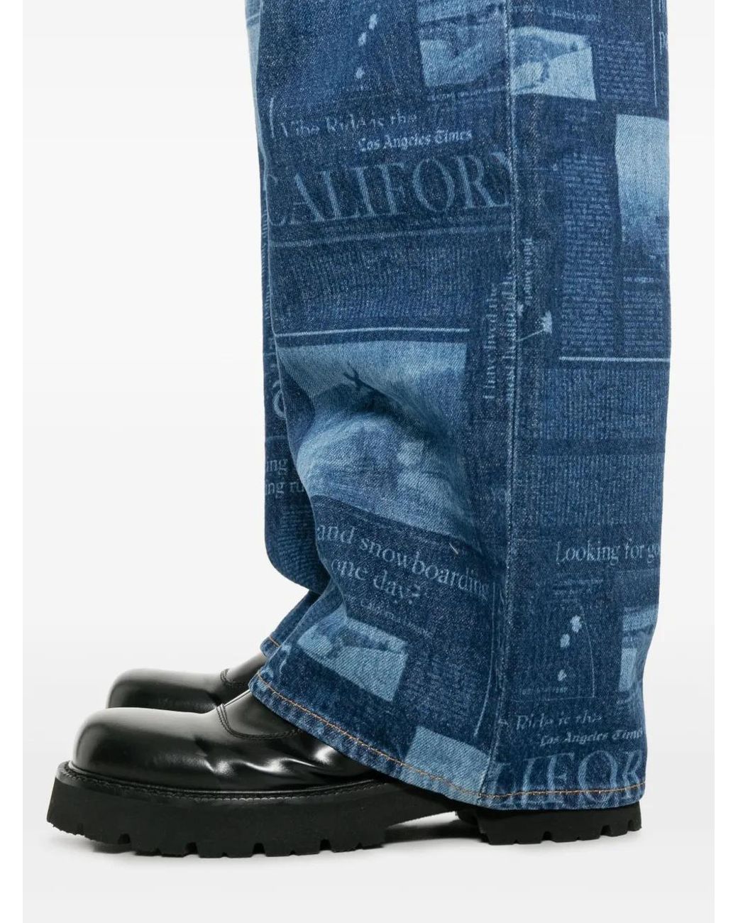 Palm Angels Blue Cotton Jeans for men