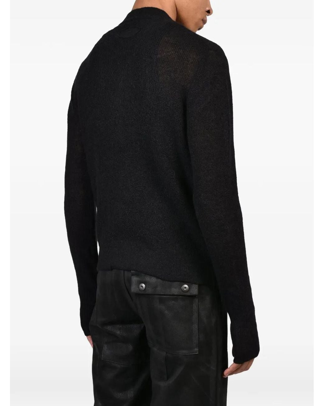 EPHMRL Black Zip-Up Knit Jacket for men