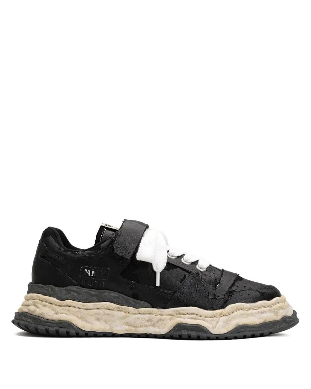 Maison Mihara Yasuhiro Black Keith Torn-Film Low-Top Sneakers