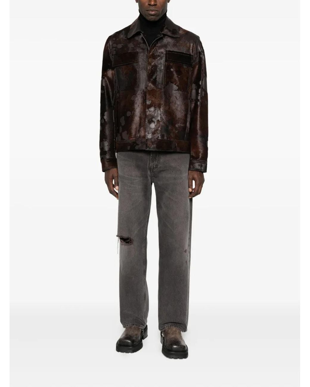 Salvatore Santoro Black Patch-Pocket Suede Jacket for men