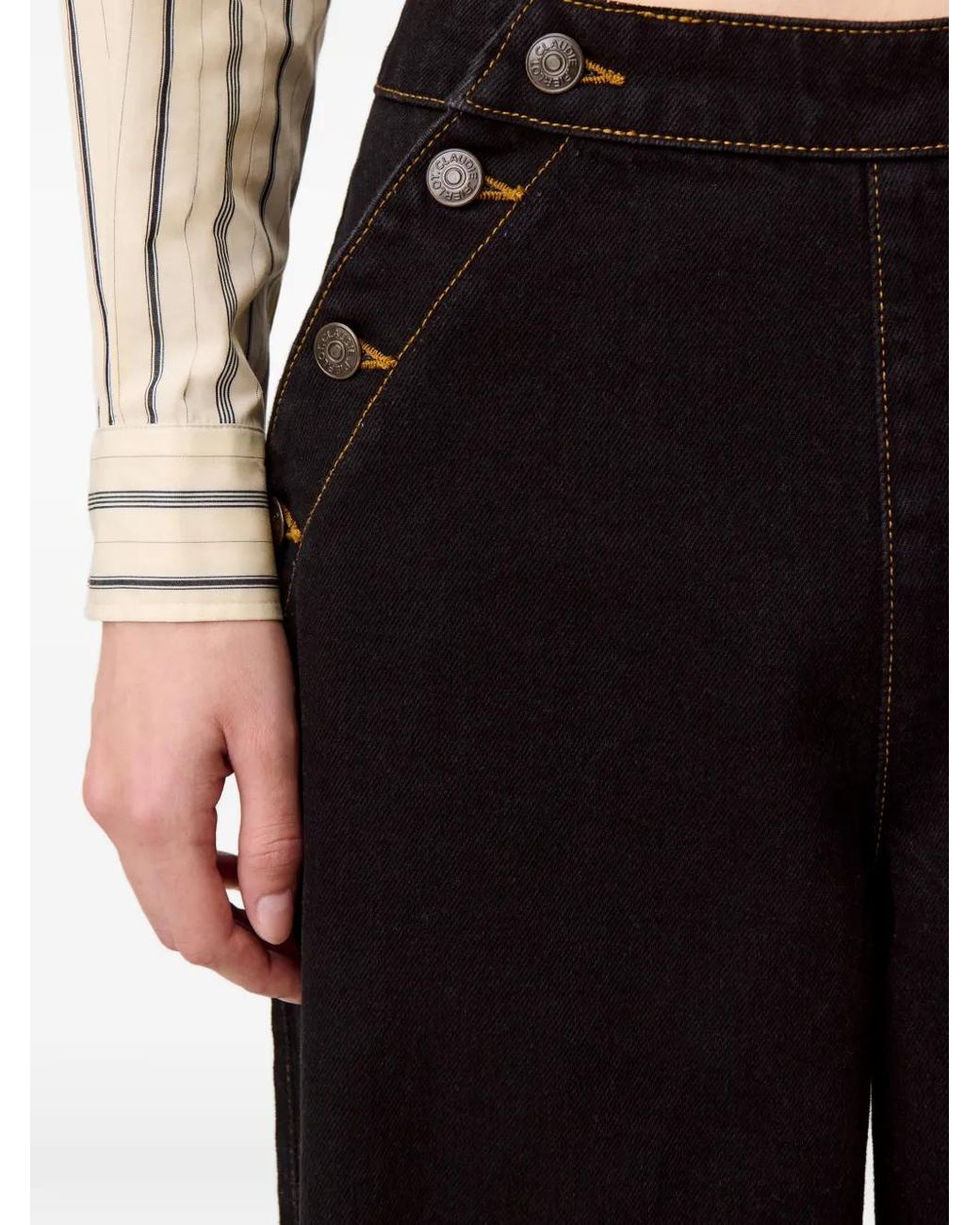 Claudie Pierlot Black Denim Sailor Jeans