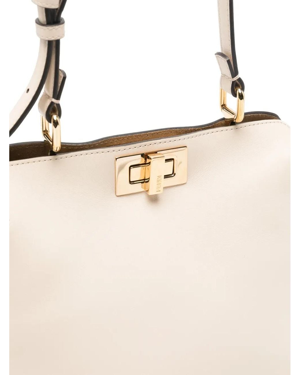 Fendi Natural Small Peekaboo Soft Cross Body Bag