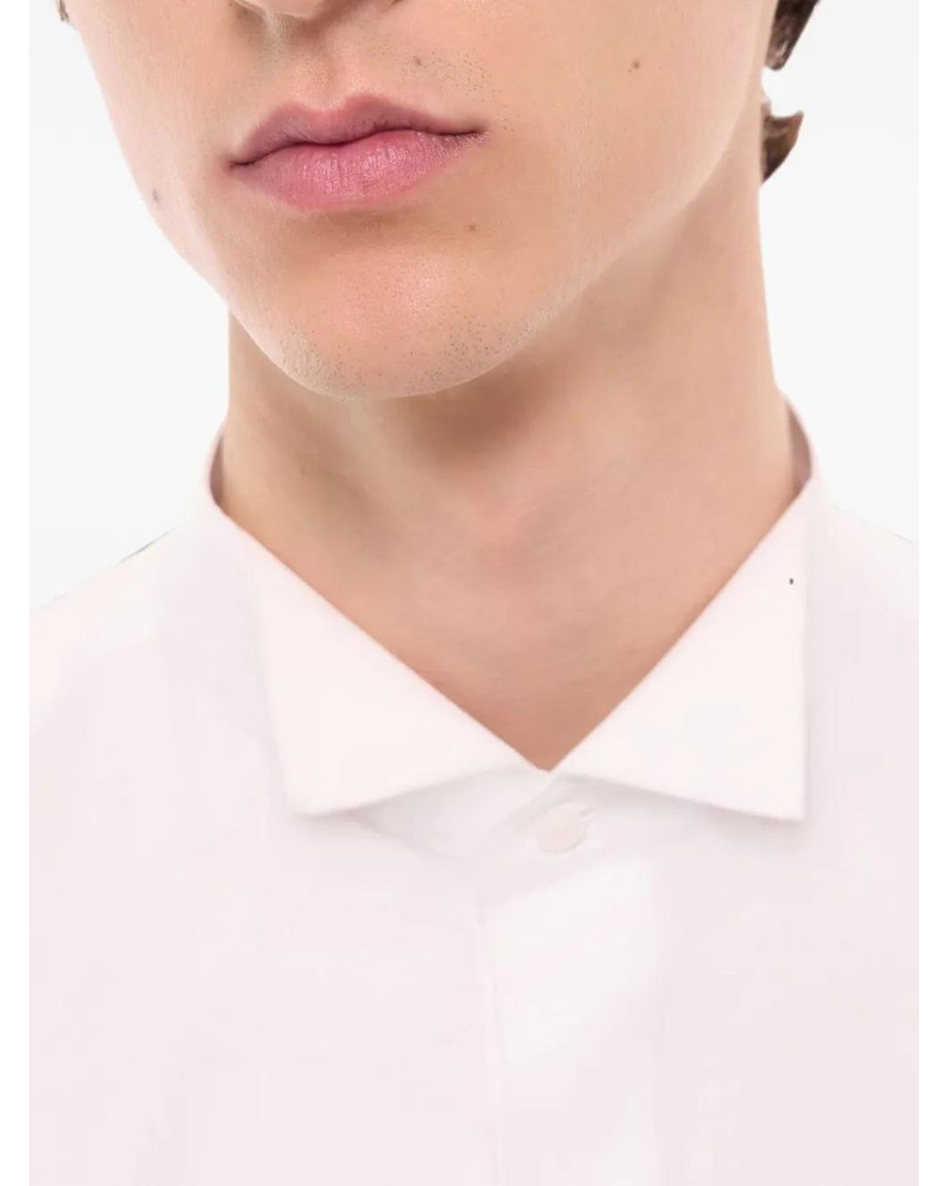 Fursac White Wing-Collar Long-Sleeve Shirt for men