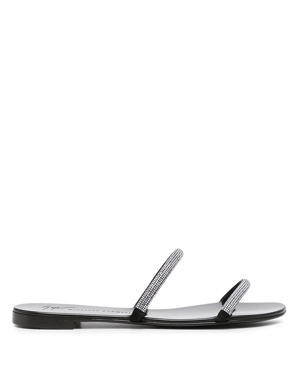 Giuseppe Zanotti Black Croisette Crystal-Embellished Sandals