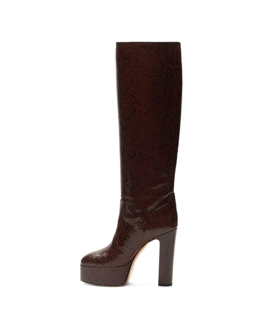 Casadei Brown Patty Python-Print Boots