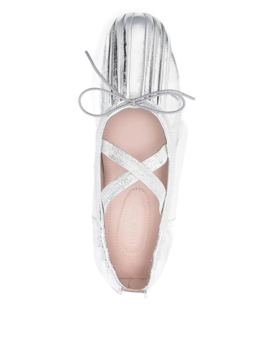 Simone Rocha White Cross-Strap Bow Ballet Flats