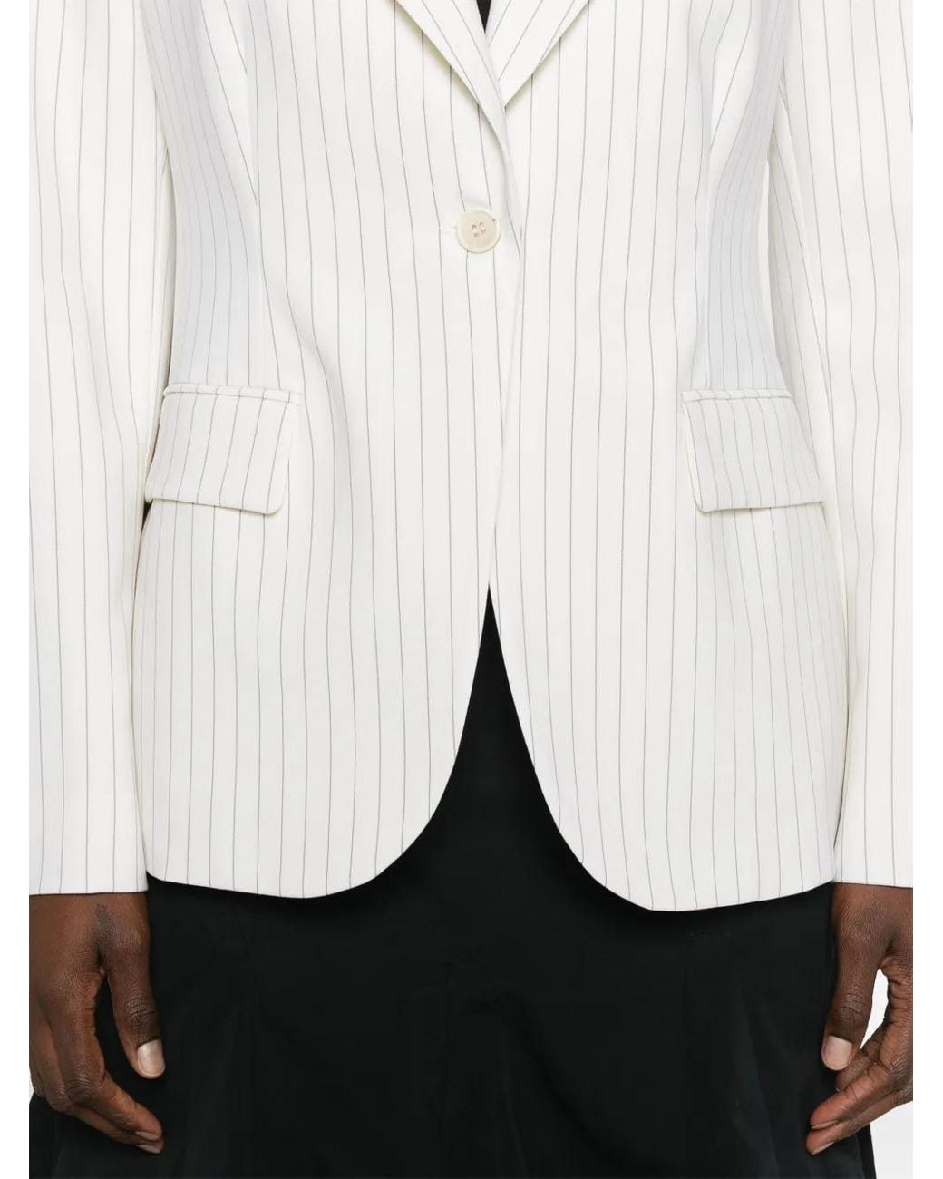 P.A.R.O.S.H. White Pinstriped Blazer