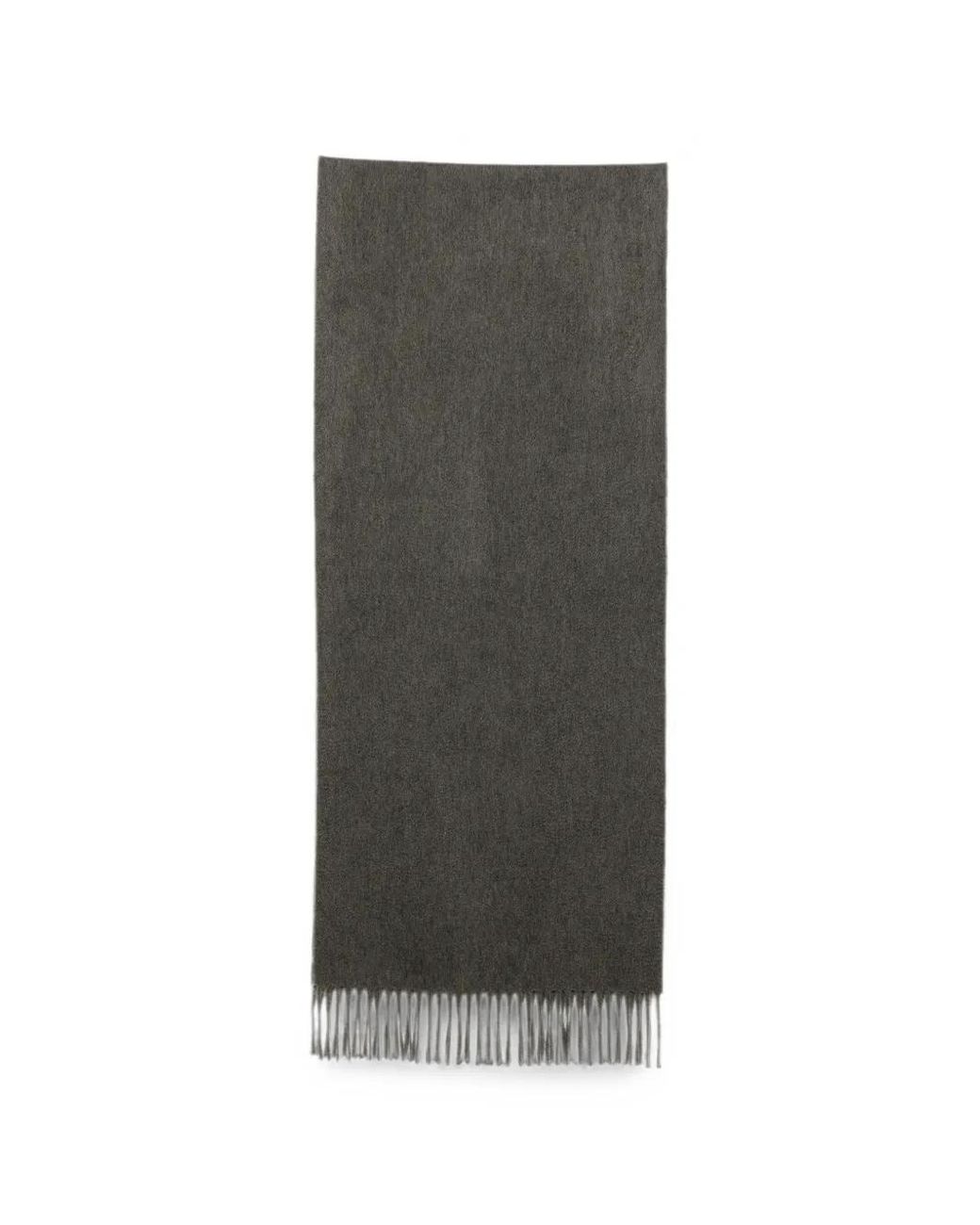 N.Peal Cashmere Gray Fringed Cashmere Scarf