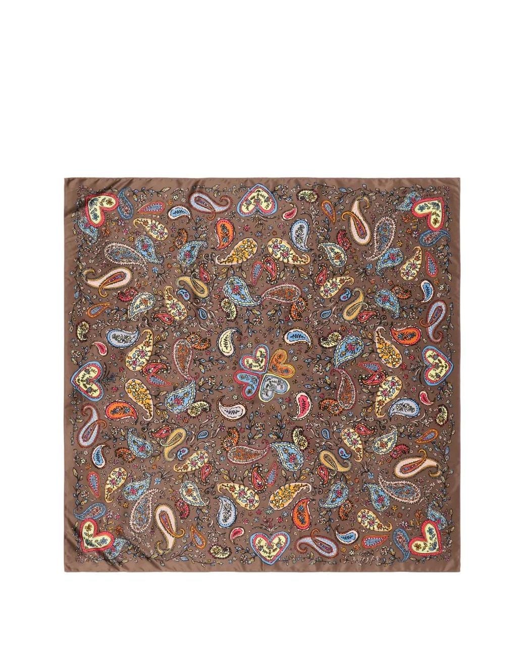 Bimba Y Lola Brown Paisley Scarf
