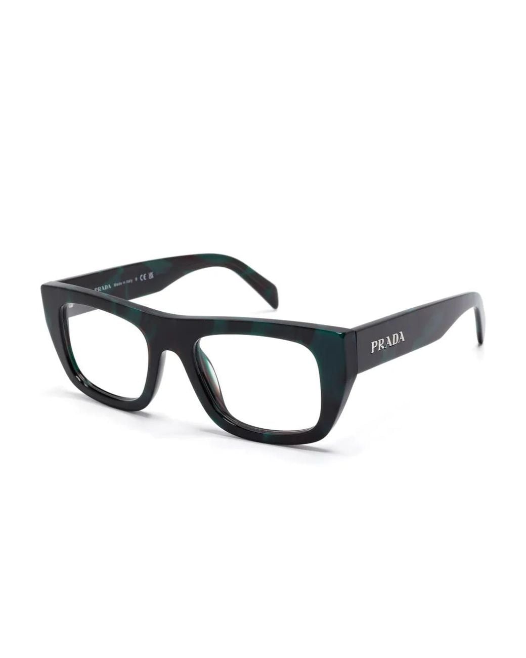 Prada Black Rectangular-Frame Glasses