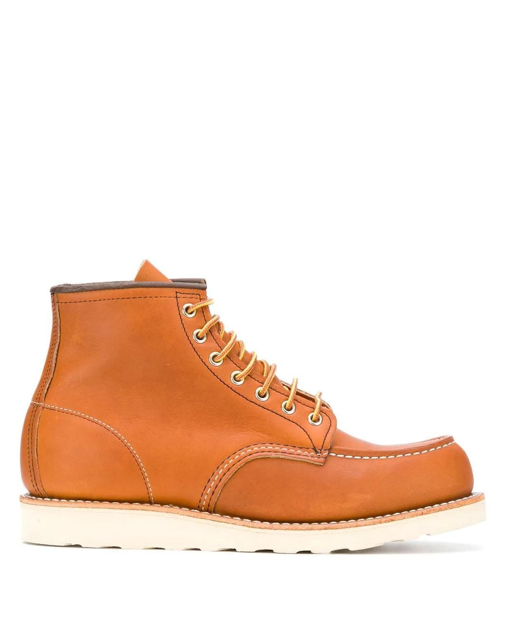 Red Wing Orange Classic Mock Toe Boots for men