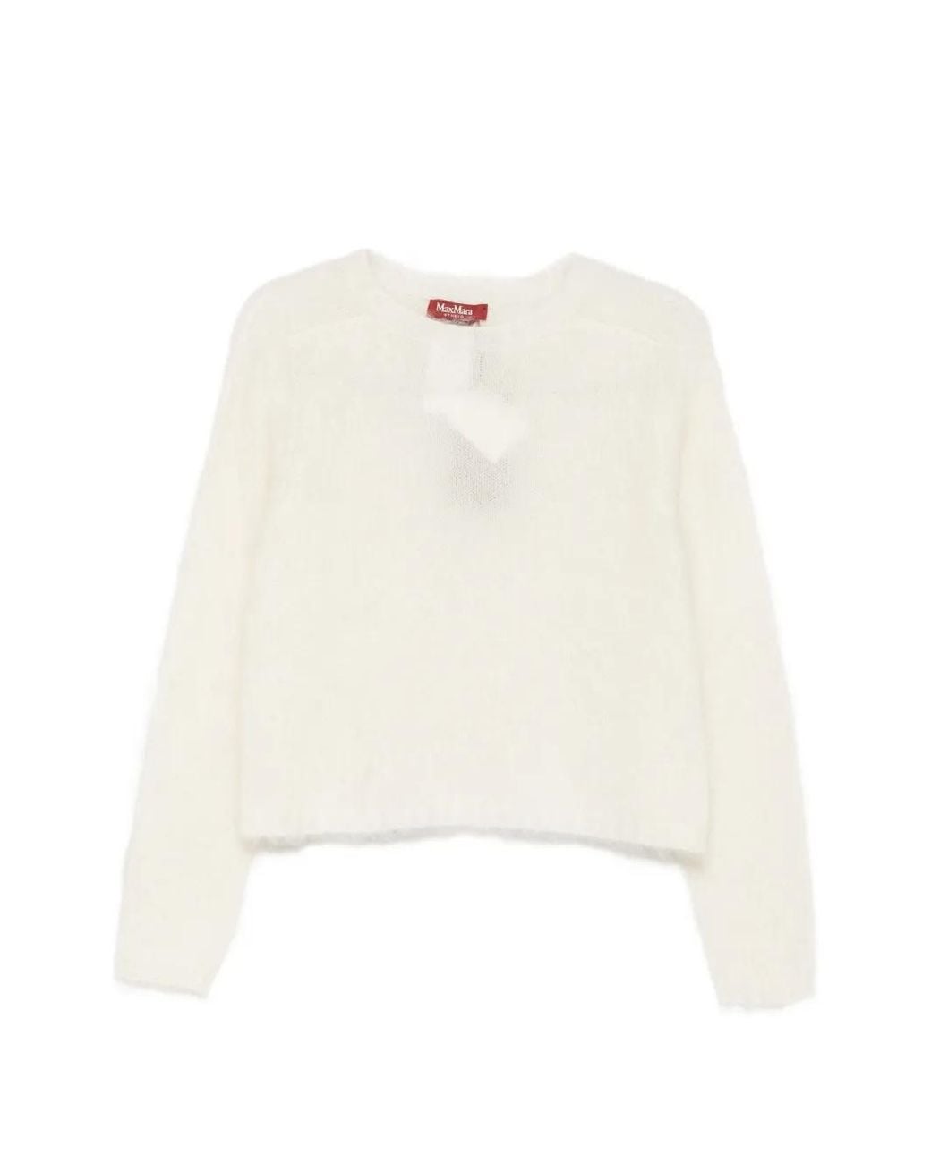 Max Mara White Brushed-Knit Sweater