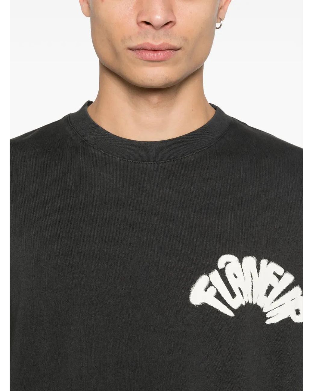 flâneur Black Logo-Graphic T-Shirt for men