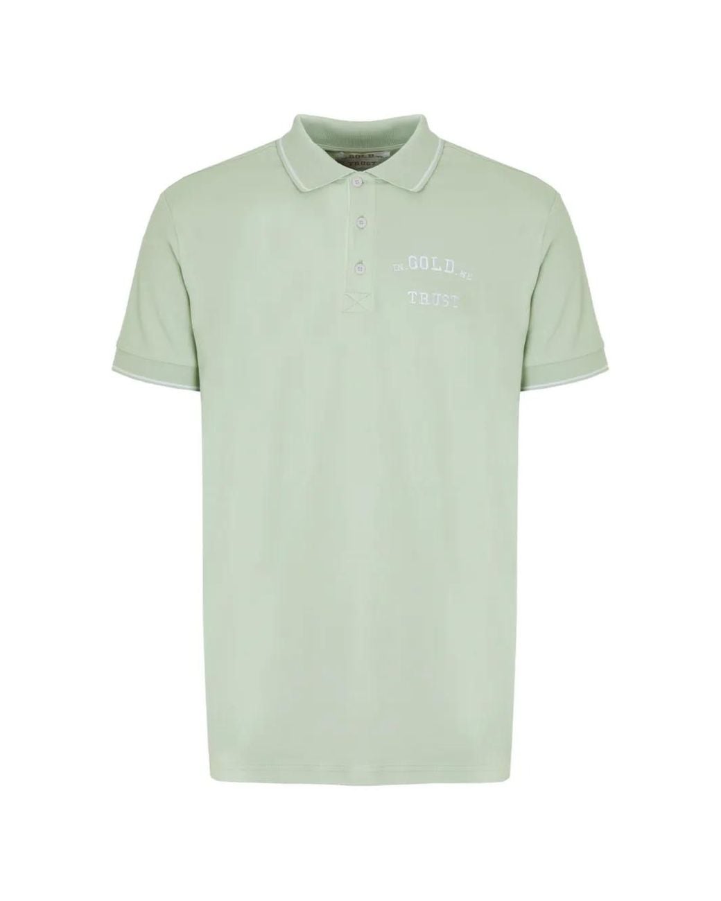 In Gold We Trust Green Boris Logo-Embroidered Polo Shirt for men