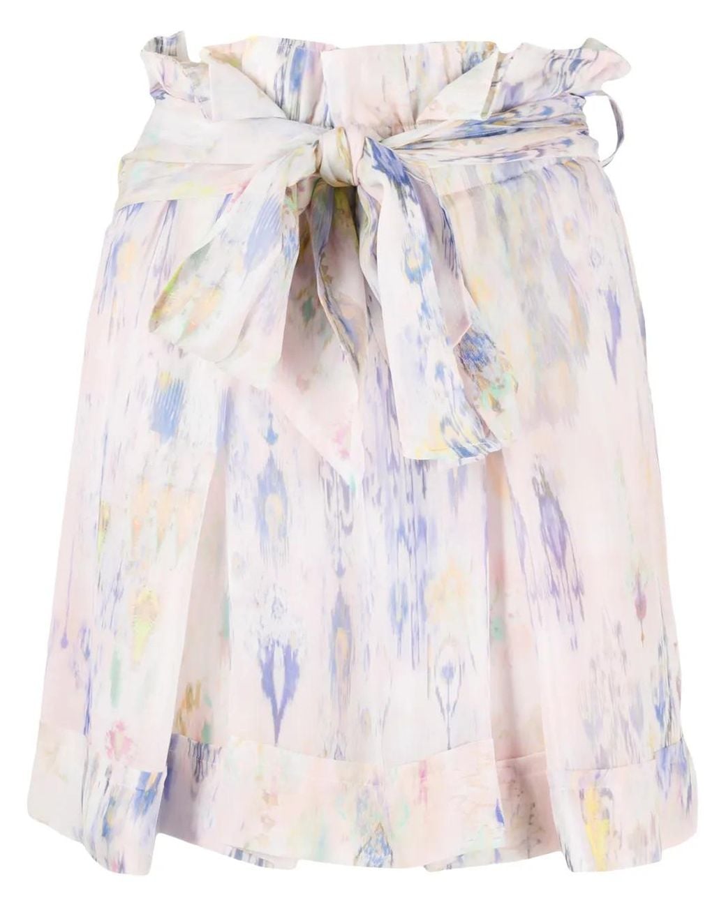 IRO Pink Floral-Print Tied-Waist Short Skirt