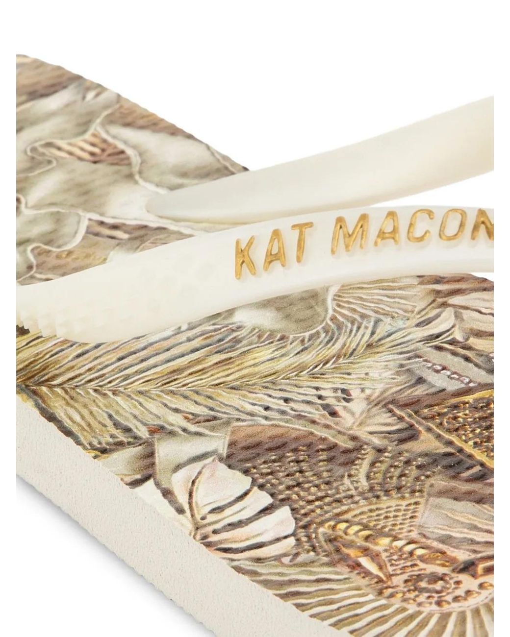 Kat Maconie White Sola Leaf-Print Flip-Flops