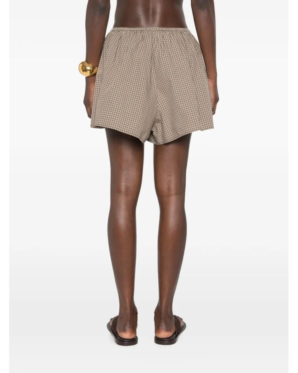 Enza Costa Gray Short À Carreaux