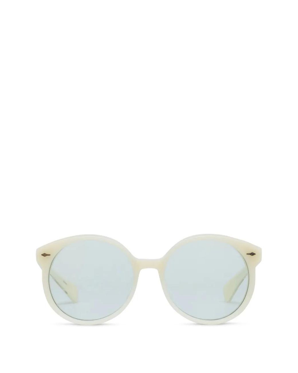 Jacques Marie Mage White Lunettes De Soleil Factory À Monture Ronde