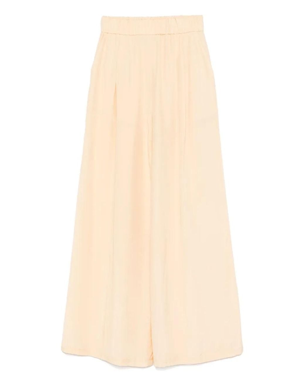 Patrizia Pepe Natural Logo-Plaque Palazzo Trousers