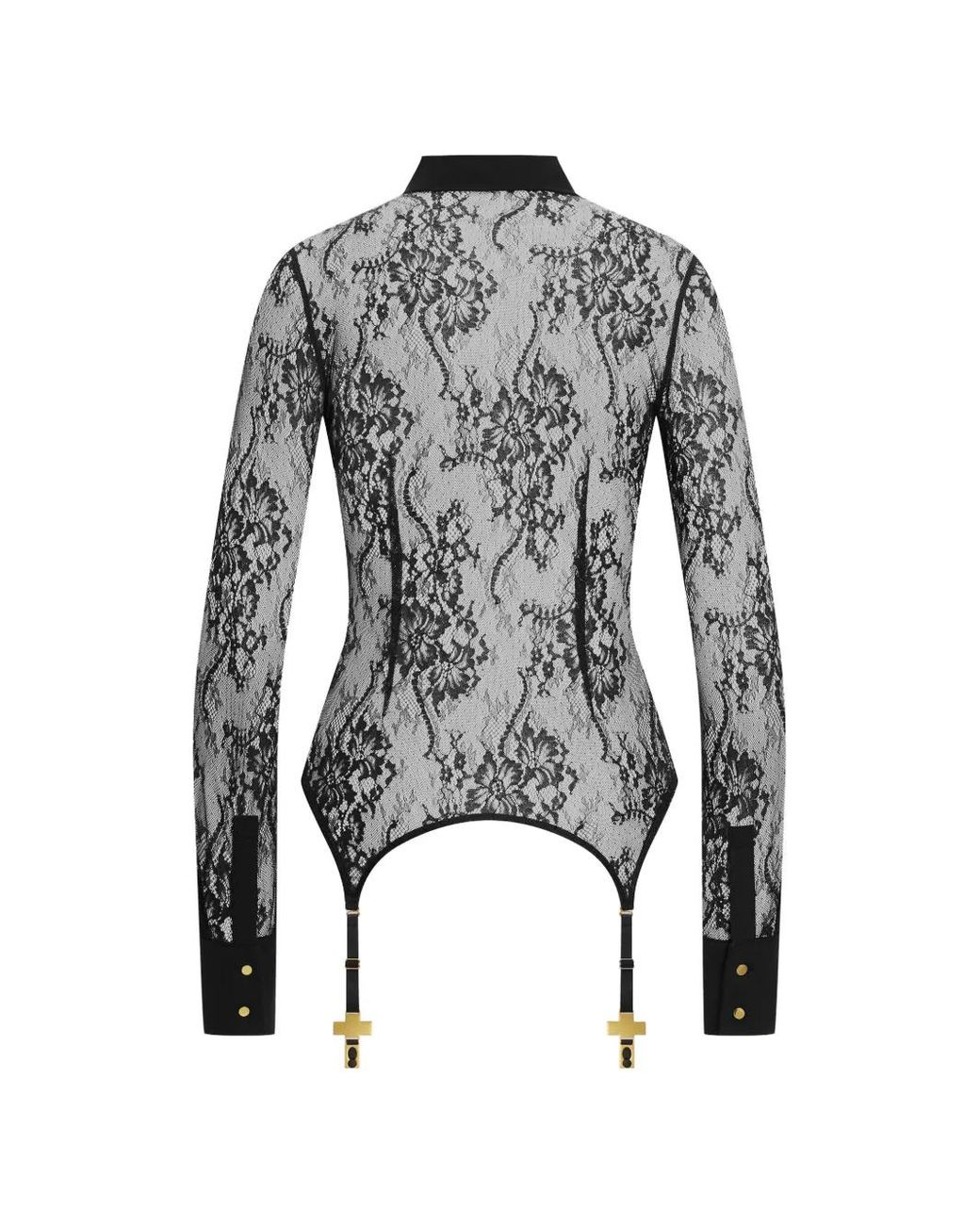 Scandale Black Lace-Panel Shirt