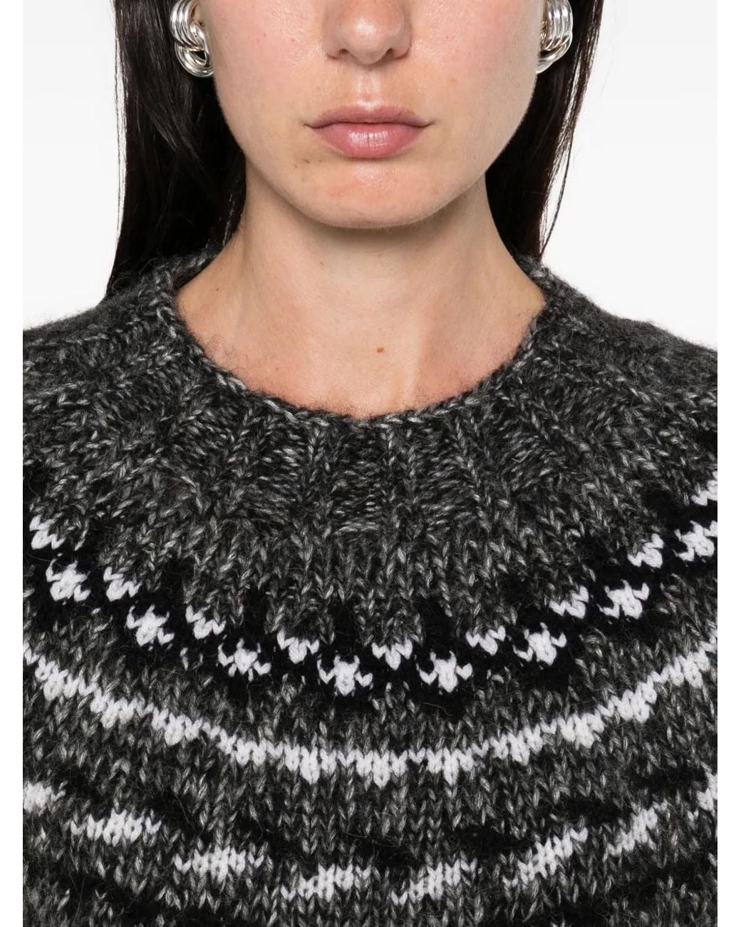 P.A.R.O.S.H. Black Laila Crew-Neck Sweater