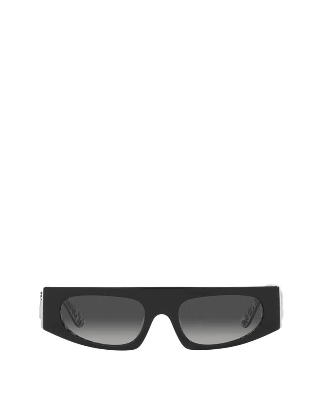 Dolce & Gabbana Gray Graffiti-Print Rectangle-Frame Sunglasses