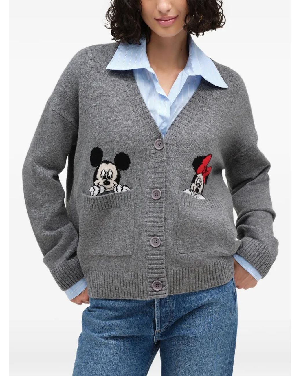 Chinti & Parker Gray X Disney Peek-Pocket Cardigan