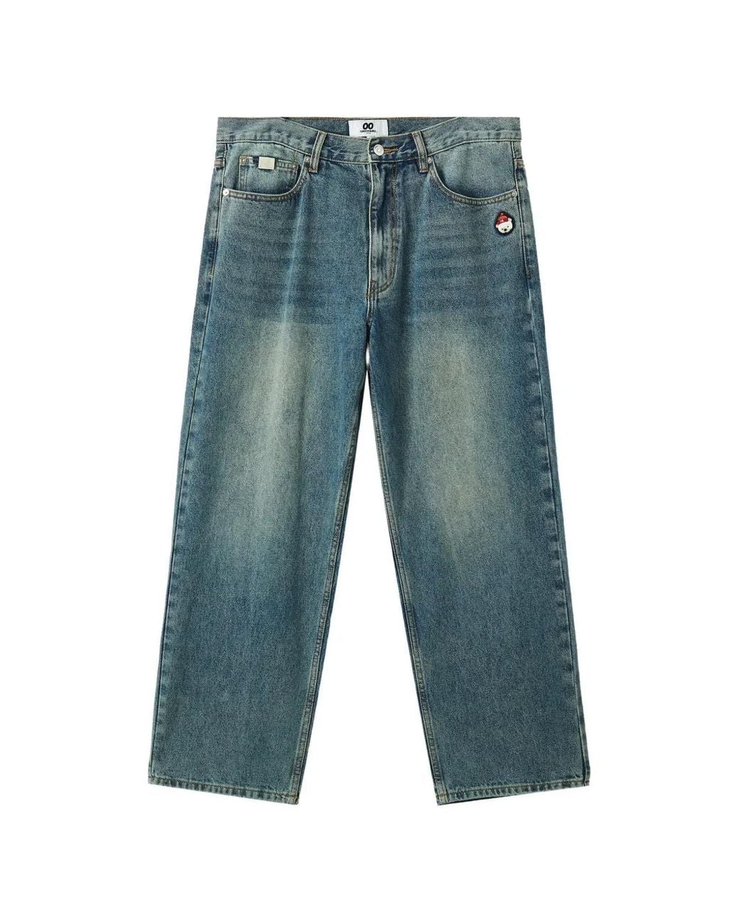 Chocoolate Blue Buttton-Up Straight-Leg Jeans for men