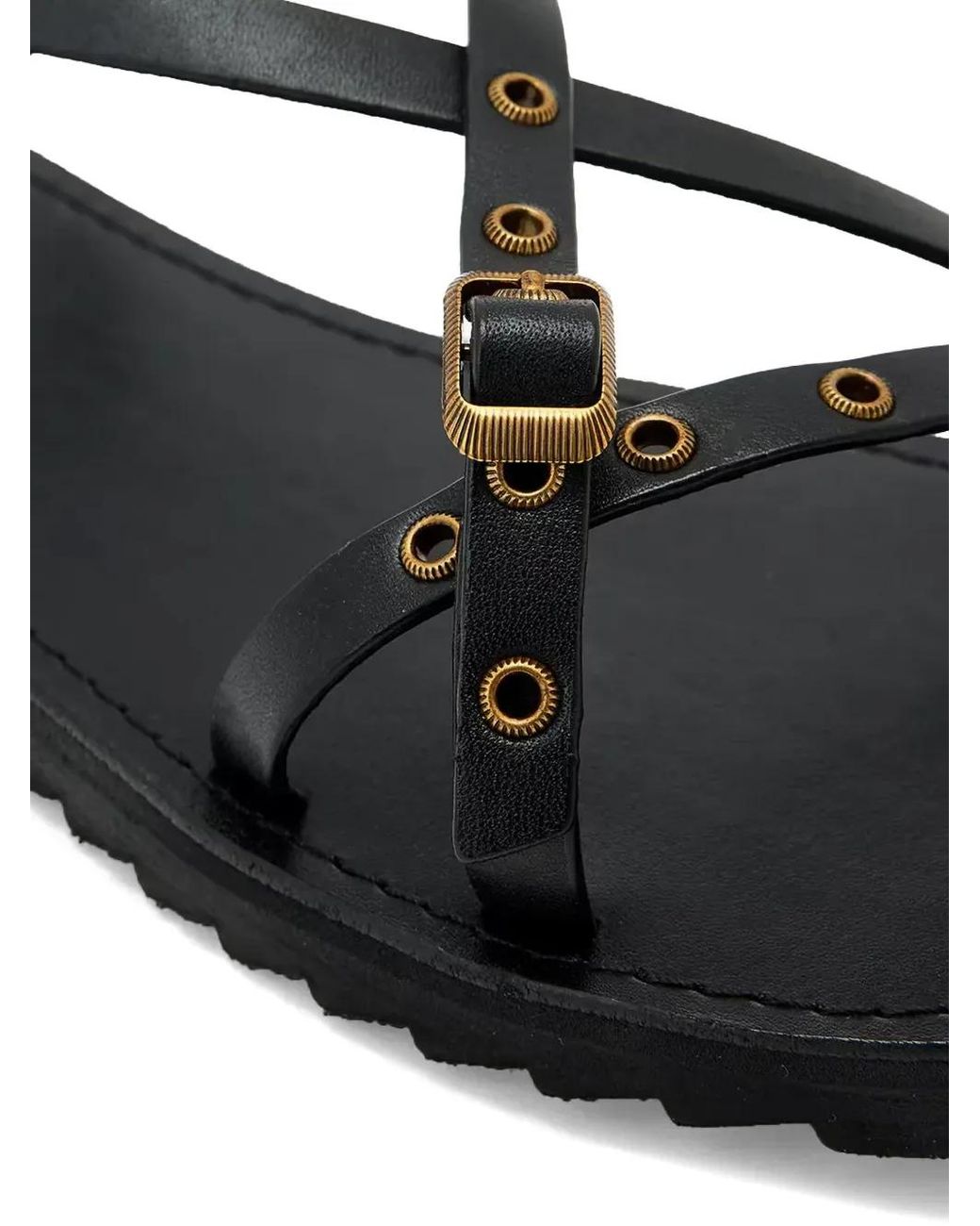 AllSaints White Tyla Eyelet-Embellished Buckled Sandals