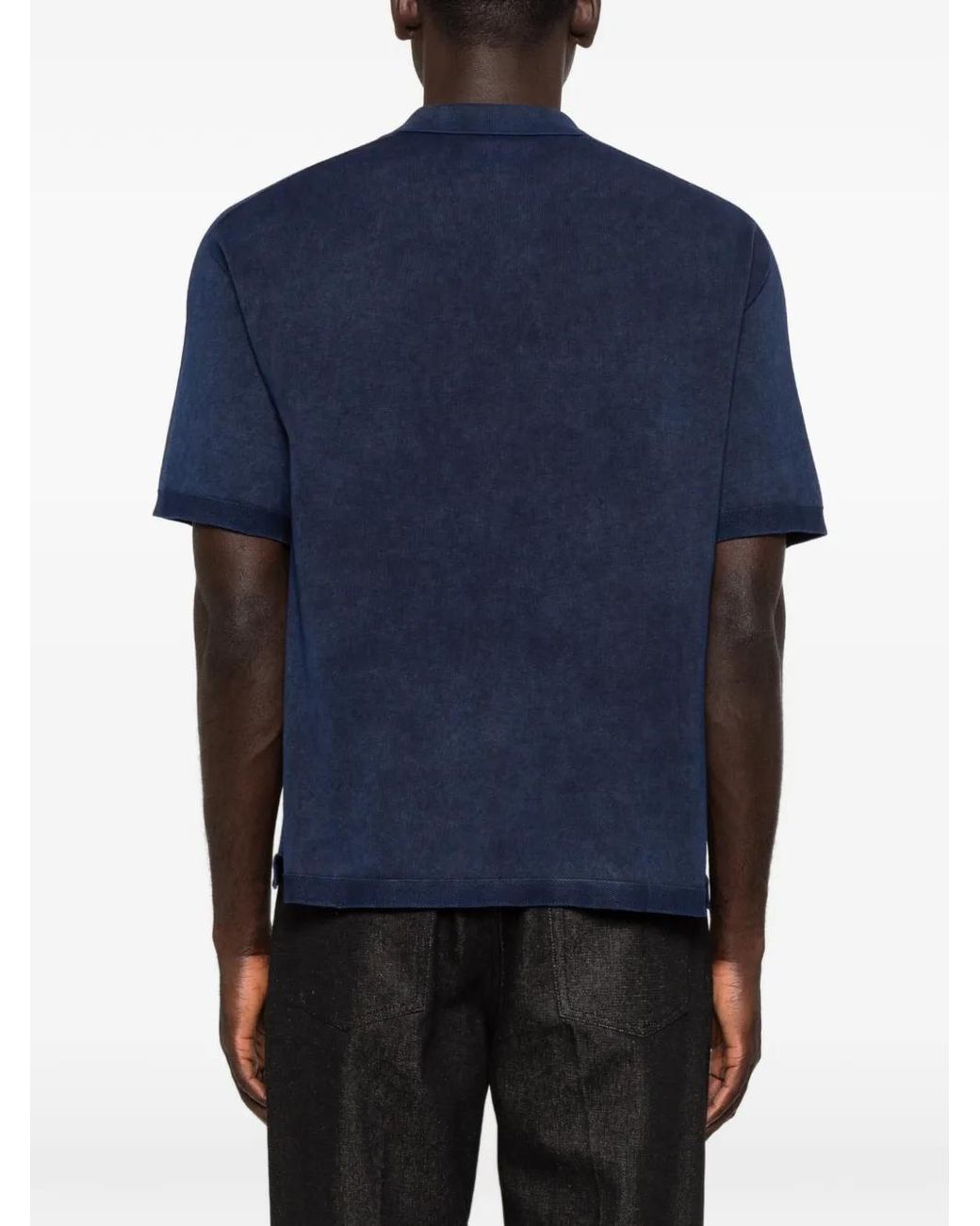 AROVESCIO Blue Derby Knitted T-Shirt for men